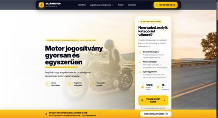 Villámmotor weboldal desktop megjelenése